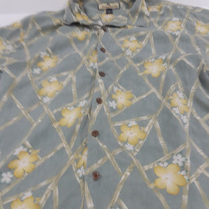 Tommy Bahama Hawaiian shirt steel blue